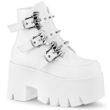 White Vegan 9 cm ASHES-55 demonia ankle boots platform