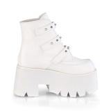 White Vegan 9 cm ASHES-55 demoniacult ankle boots platform