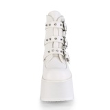 White Vegan 9 cm ASHES-55 demoniacult ankle boots platform