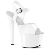 White high heels 18 cm SKY-308N JELLY-LIKE stretch material platform high heels