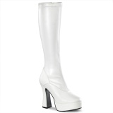 White platform boots patent 13 cm - 70s years hippie disco gogo kneeboots chunky