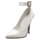 White pumps 13 cm SEDUCE-431 ankle strap high heels pumps