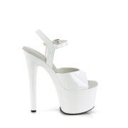 White sandals platform 18 cm PASSION-709 pleaser high heels sandals