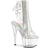 White transparent 18 cm ADORE-1018C-2 Exotic stripper ankle boots