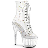 White transparent 18 cm ADORE-1020C-2 Exotic stripper ankle boots