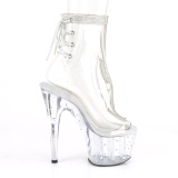 White transparent 18 cm STARDUST-1018C-2RS Exotic stripper ankle boots