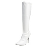 White varnished patent boots 13 cm SEDUCE-2000 pointed toe stiletto boots