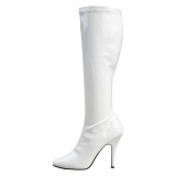 White varnished patent boots 13 cm SEDUCE-2000 pointed toe stiletto boots