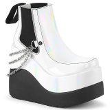 White vegan boots 13 cm VOID-50 demoniacult knee boots wedges platform