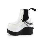 White vegan boots 13 cm VOID-50 demoniacult knee boots wedges platform