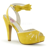 Yellow 11,5 cm Pinup retro vintage BETTIE-01 high heeled sandals