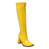 Yellow patent boots 7,5 cm GOGO-300 High Heeled Womens Boots for Men